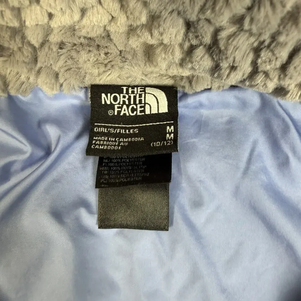The North Face Jacket Girls Medium 10/12 Gray High Pile Fleece Full Zip